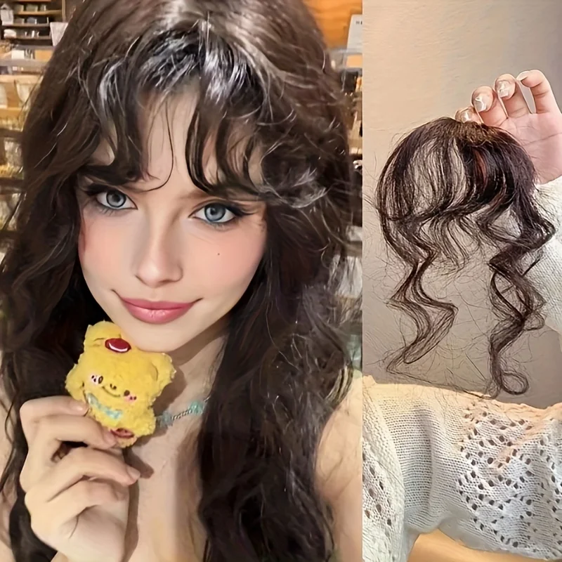 Women's bangs wig pieces are made of synthetic fiber, simple and natural, suitable for all ladies to wear as wig accessories.