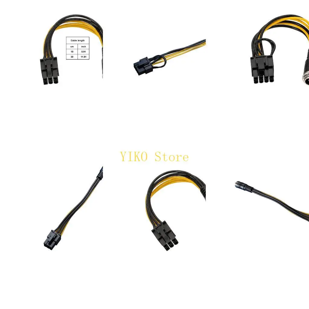K32C Thick 18AWG DC5525 To PCIe 6+2Pin Power Connectors Cable For GPU And Server