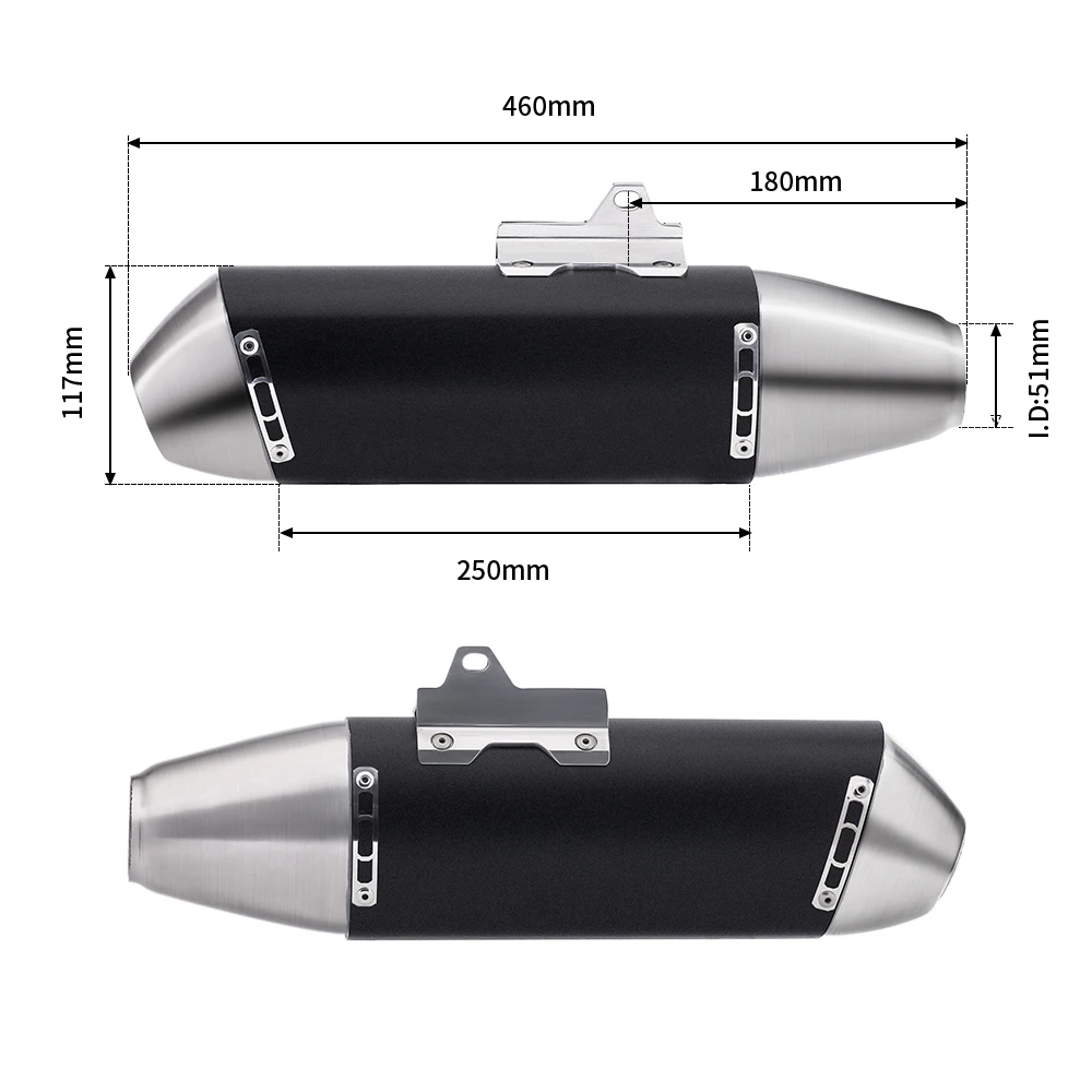 

51mm Motorcycle Exhaust Muffler Pipe Escape Moto Dirt Bike Scooter Motocross Universal for CRF150 EXC WR450 RC390 CRF250 CRF300