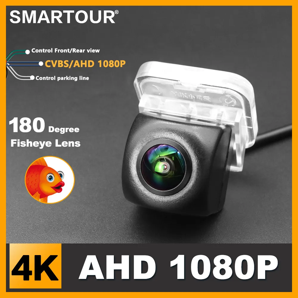 

SMARTOUR Car Rear View 1920x1080P HD AHD Reverse Camera 180 Degree Fisheye Lens Starlight Night Vision Universal Vehicle Camera