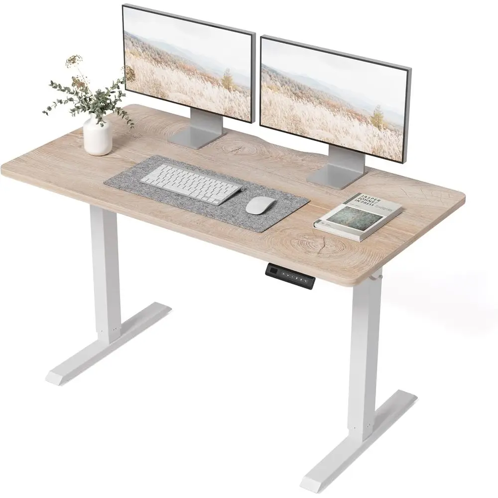 

48 × 24 Inches Standing Desk, Ergonomic, Electric Height Adjustable, Sit and Stand Up, Computer Oice Desk with Splice Board, Whi