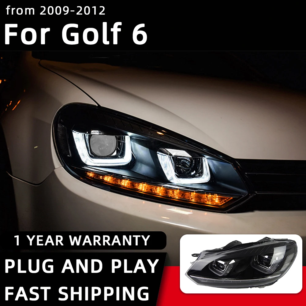 Car Styling Headlights for VW Golf 6 MK6 LED Headlight 2009-2012 Gti Head Lamp DRL Signal Projector Lens Automotive Accessories