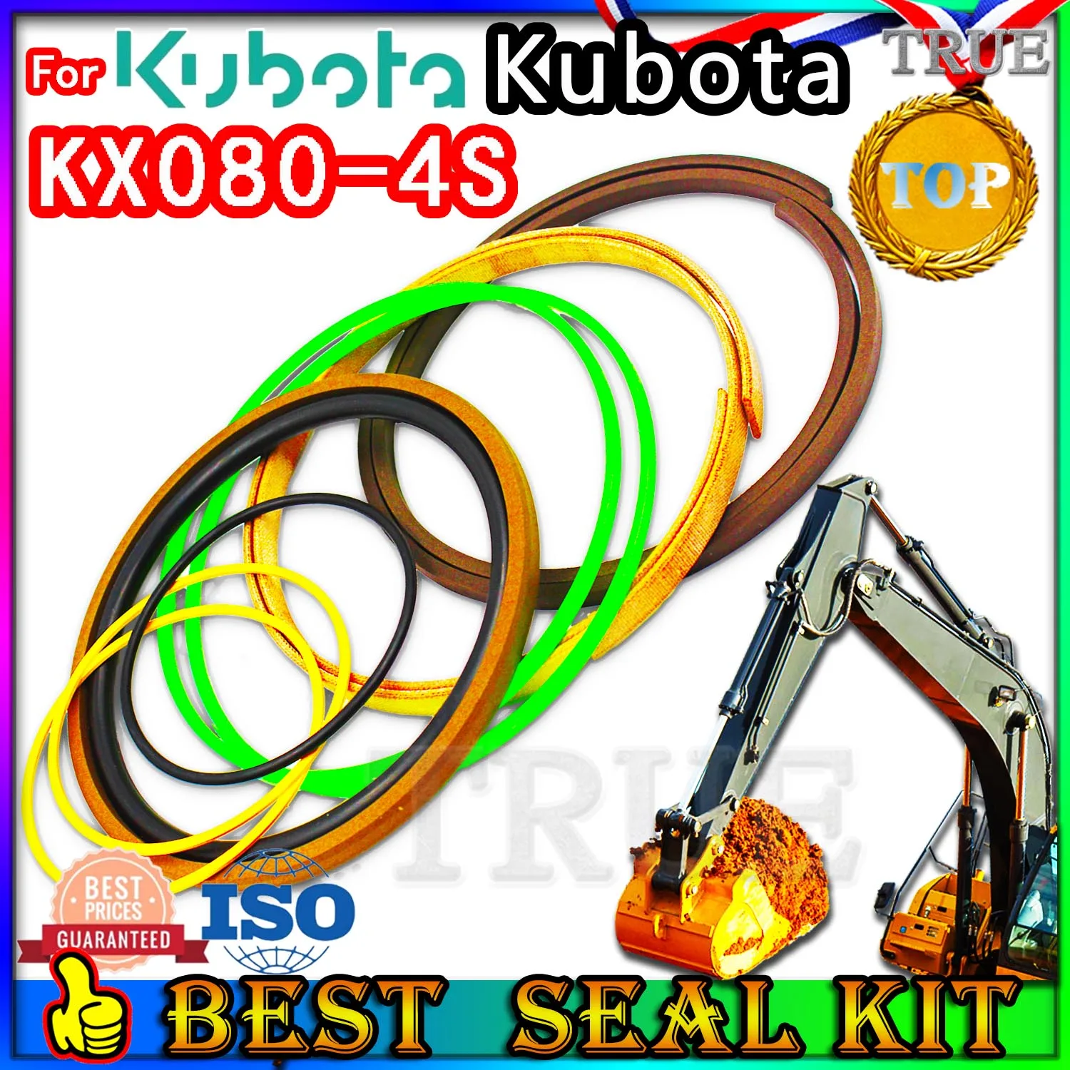 

For Kubota KX080-4S Oil Seal Excavator Repair Kit Boom Bucket Arm Hydraulic Cylinder KX080 4S Track Shaft Gear box Backhoe Blade