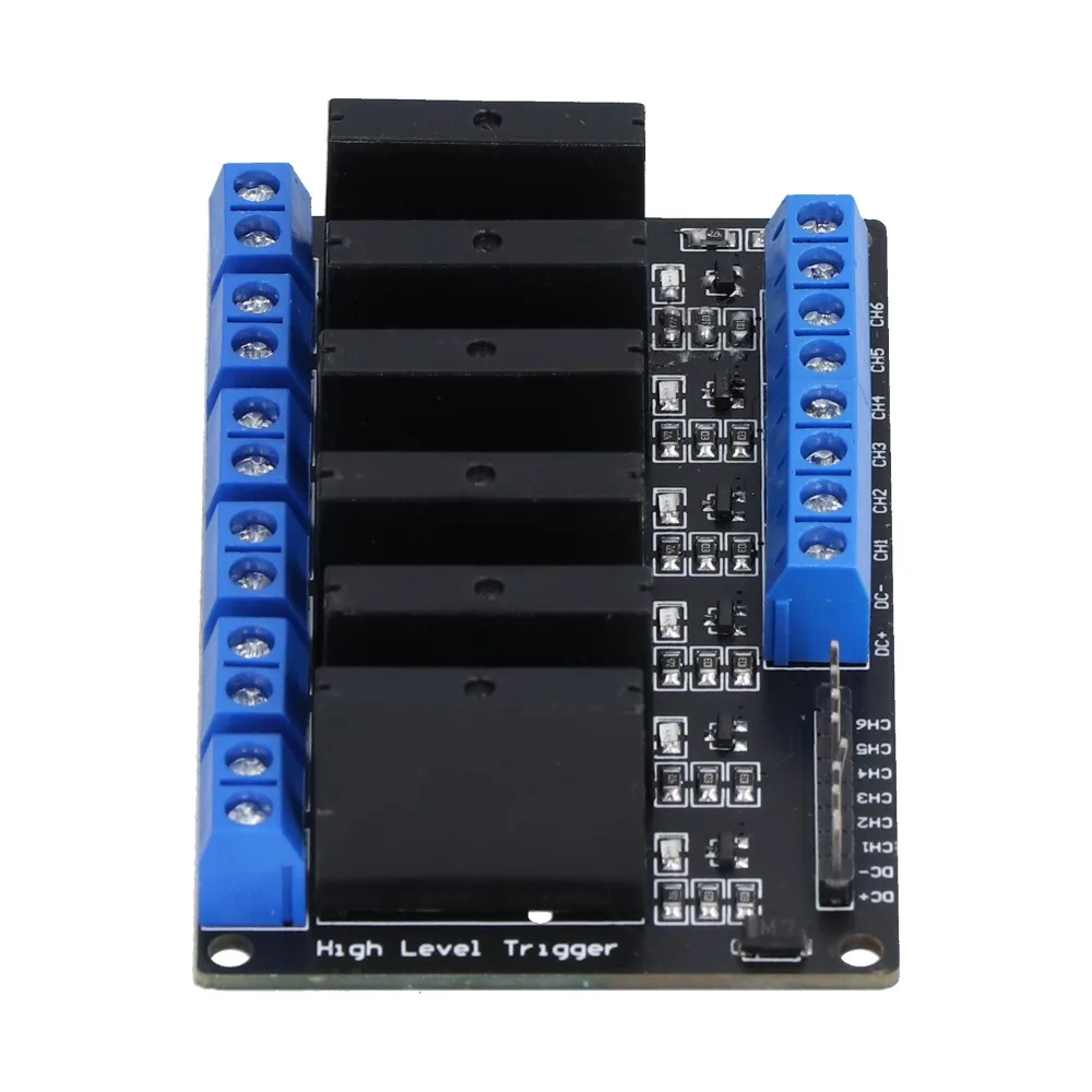 Durable 6 Channel Solid State Relay Module High Level Trigger 12V High Voltage Trigger DC Control Module Electrical Equipment