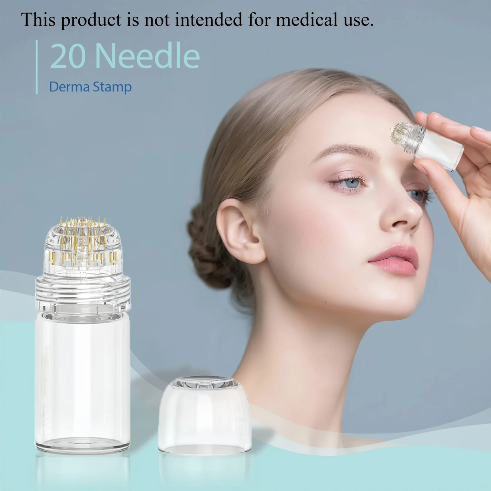 Rodillo de Microagujas Faciales de 0.25-1.5mm con 20 Microagujas, Botella con Rodillo de Microagujas Dérmicas, Herramienta de Belleza para Nutrir y Rejuvenecer la Piel