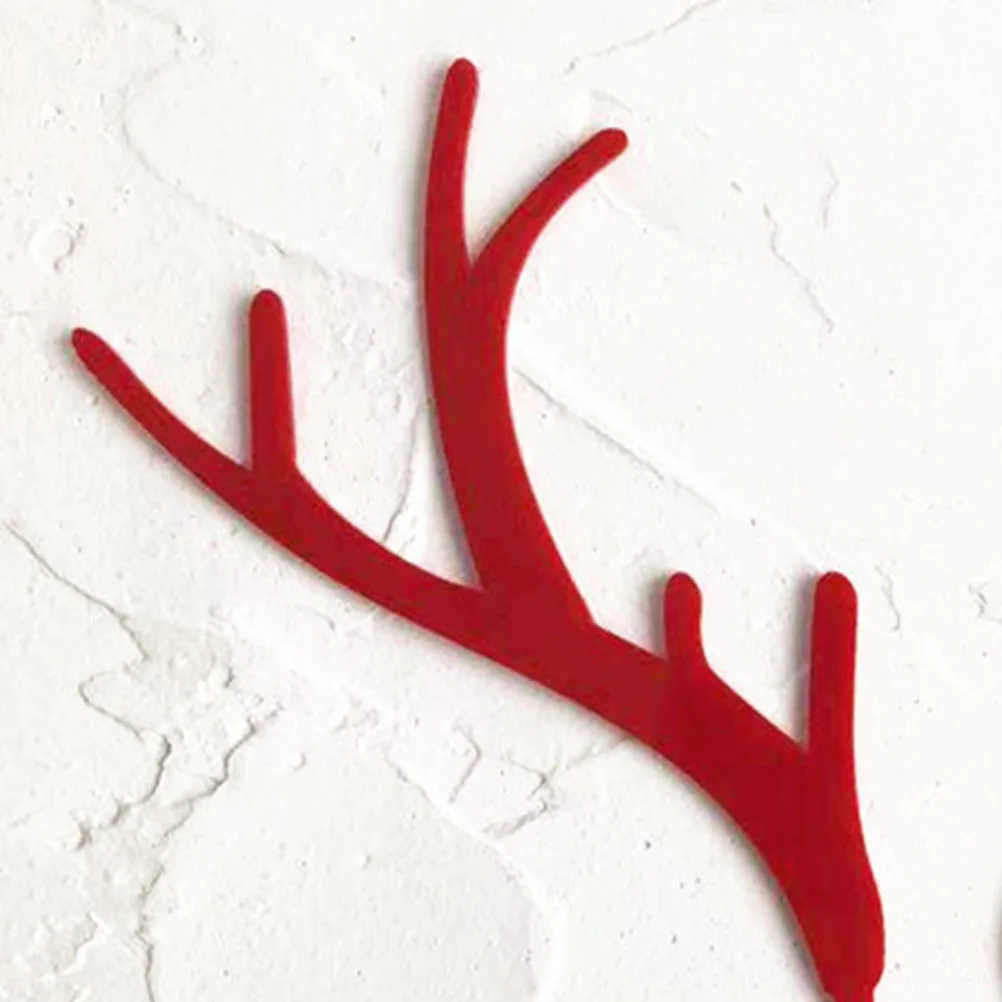 

7 Pairs Deer Antler Decoration Card Insert Cake Toppers Decorations Antlers Christmas Holiday Acrylic Lollipop