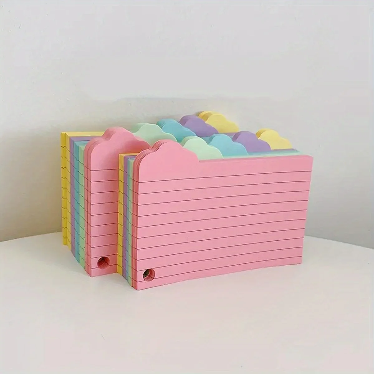 125 Sheets Binder Horizontal Line Memo Book Loose-Leaf Index Cards Flash Cards Small Revision Cards for Study Office NotePads