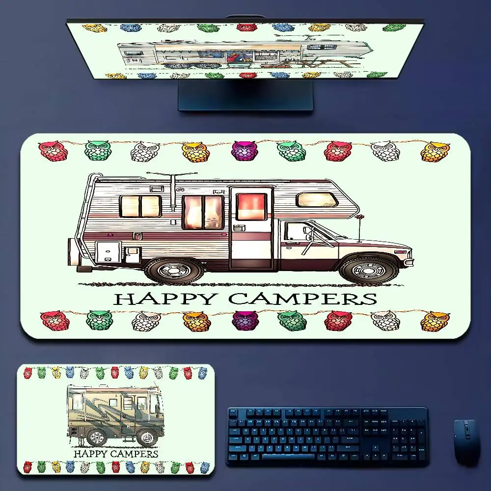 

Коврик для кемпинга Happy Camper 90x40 см, большой коврик для клавиатуры, настольный коврик для студентов, геймерский настольный коврик для мыши, игровой коврик для мыши для ПК, ковер для мыши