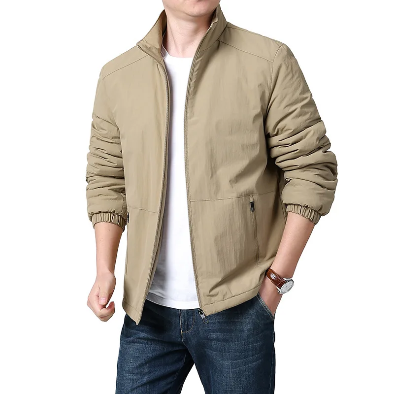 

New Outdoor Men's Sports Fleece Thickened Stand-up Collar Business Casual Jacket Simple Atmosphere Jacket Men