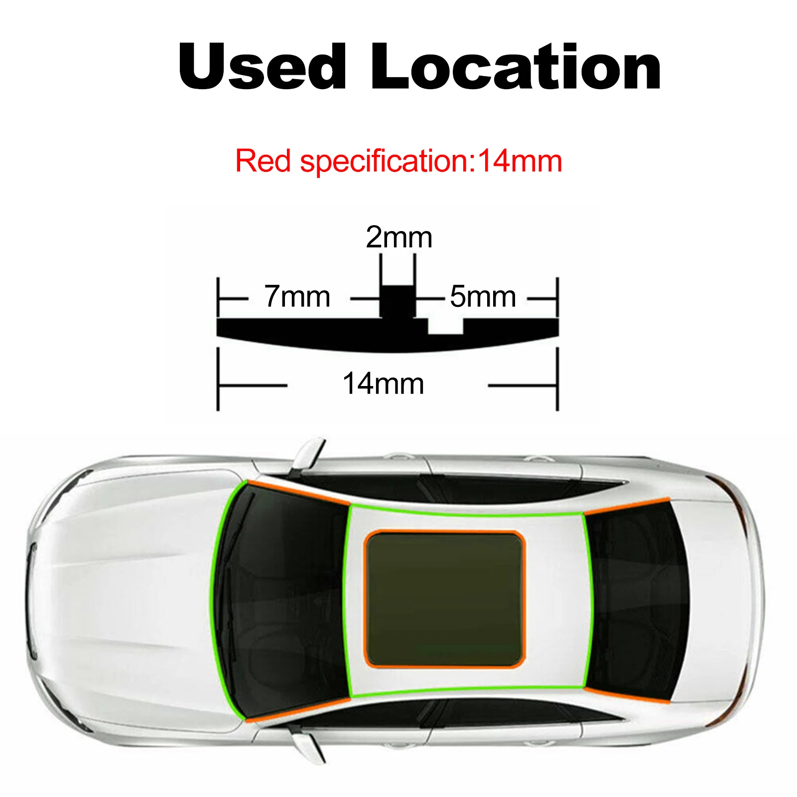 5m Car Rubber Insulation Seal Strip for Windshield and Roof, Noise Insulation and Dustproof, Improve Driving Comfort