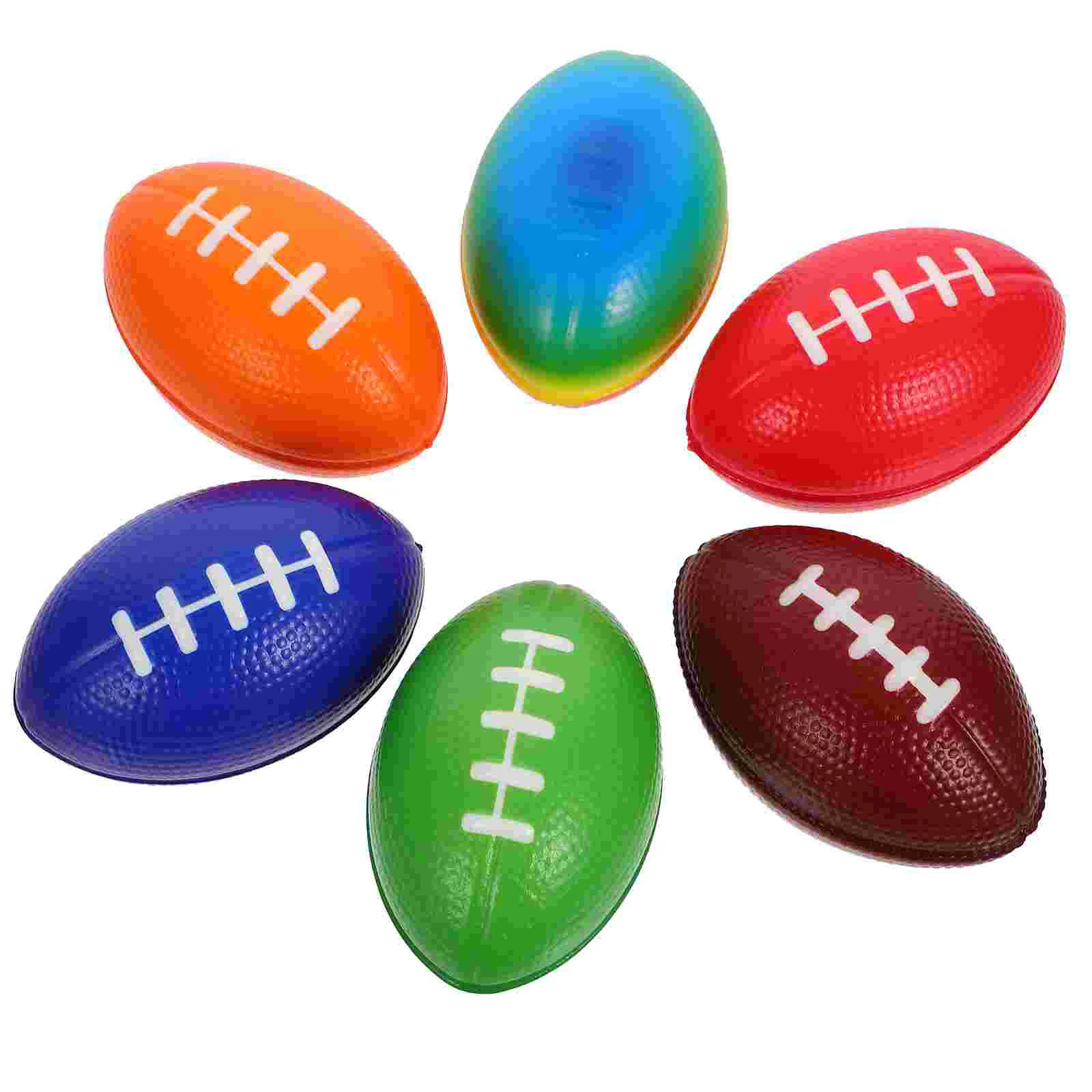 6 Pcs Toy Rugby Ball Decoration Party Favors Mini PU Sports Football (Mixed Color) 6pcs Footballs Supplies