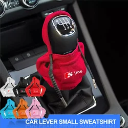 2pcs Cool Hoodie Handle Creative Car gear lever hoodie Shift Lever Cover Funny Auto Interior Accessories For Audi Sline A3 A4 B8