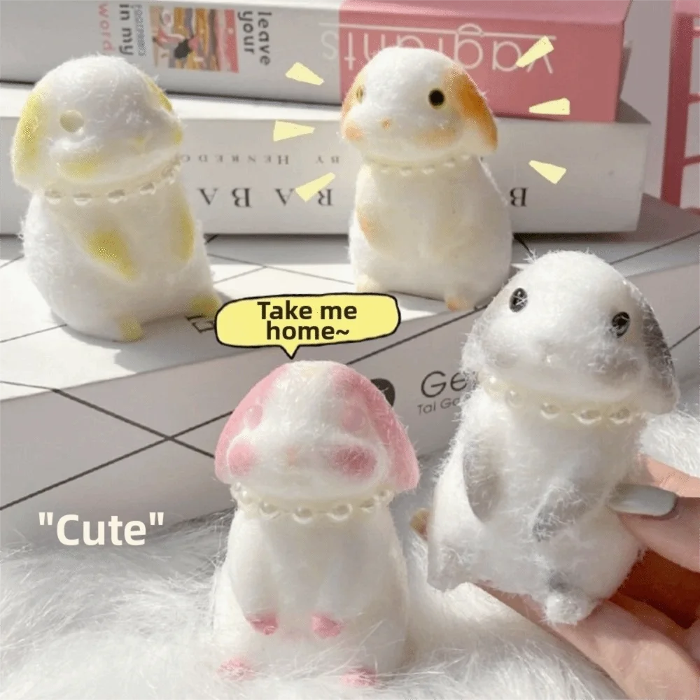 Soft Bunny Squishy Stress Balls Slow Rebound Stress Release Kawaii Squeeze Simulation Toy Silicone Bunny Pinching Toy
