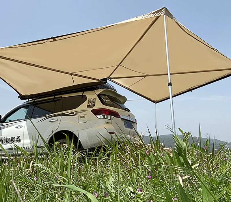 

Factory Fan-shaped Tents Cloth Car Side Canopy Roof Tents for Camping