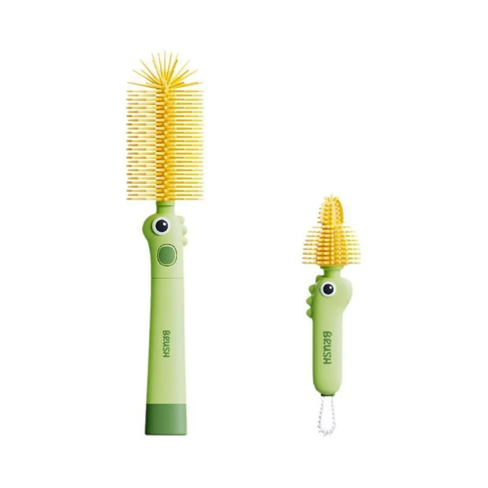 

2PCS/SET 3-in-1 Baby Bottle Cleaner Set Silicone 360 Degree Rotation Baby Bottle Brush Soft Multi-functional Nipple Brush Cups
