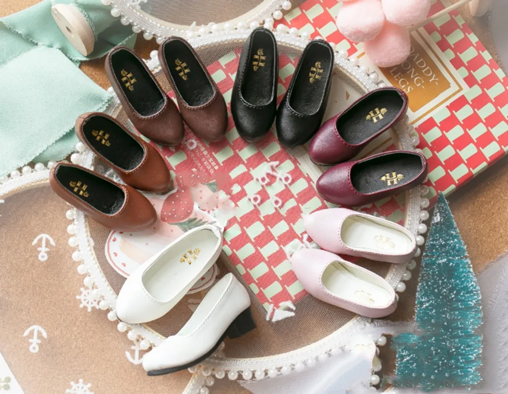 

BJD doll shoes are perfect for 1/3 1/4 DD MDD MSD SDM SDC size stylish simple low heel loafers with 8 color doll accessories