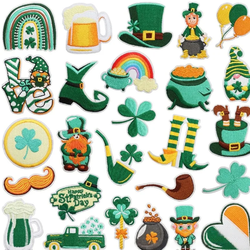 

Green Fairy Shamrock Embroidery Decoration Ironing Sewing DIY Cartoon Logo Clothing Shoes Hat Bag Patch