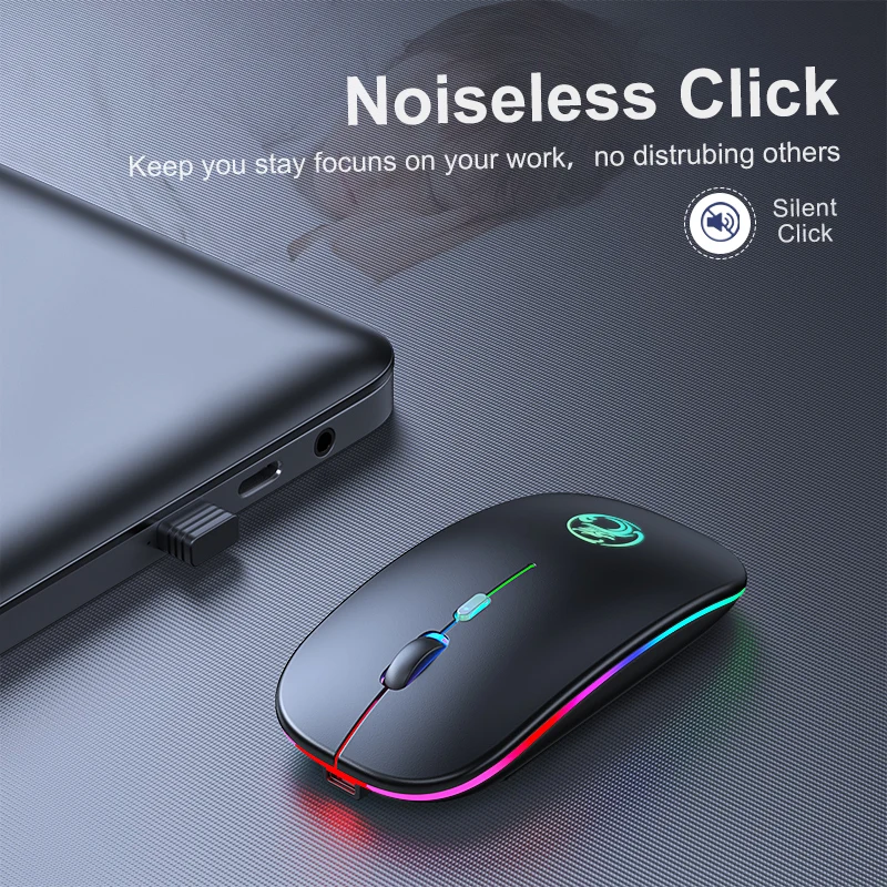 Wireless Mouse Bluetooth RGB Rechargeable Mouse Wireless Computer Silent Mause LED Backlit Ergonomic Gaming Mouse For Laptop PC