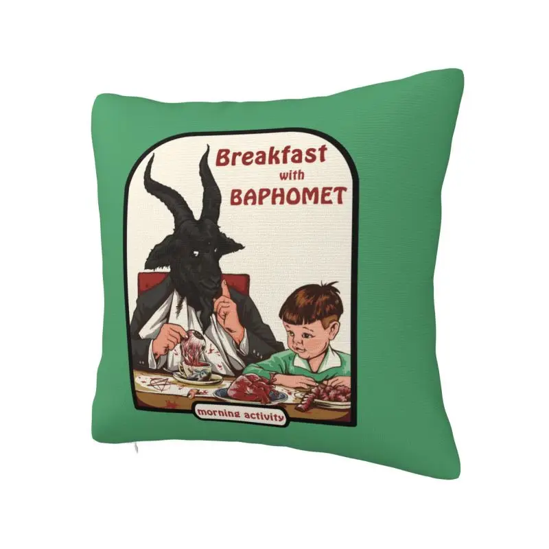 Breakfast With Baphomet Pillow Sofa Devil Satan Demon Goat Luxury Cushion Cover Velvet Pillowcase