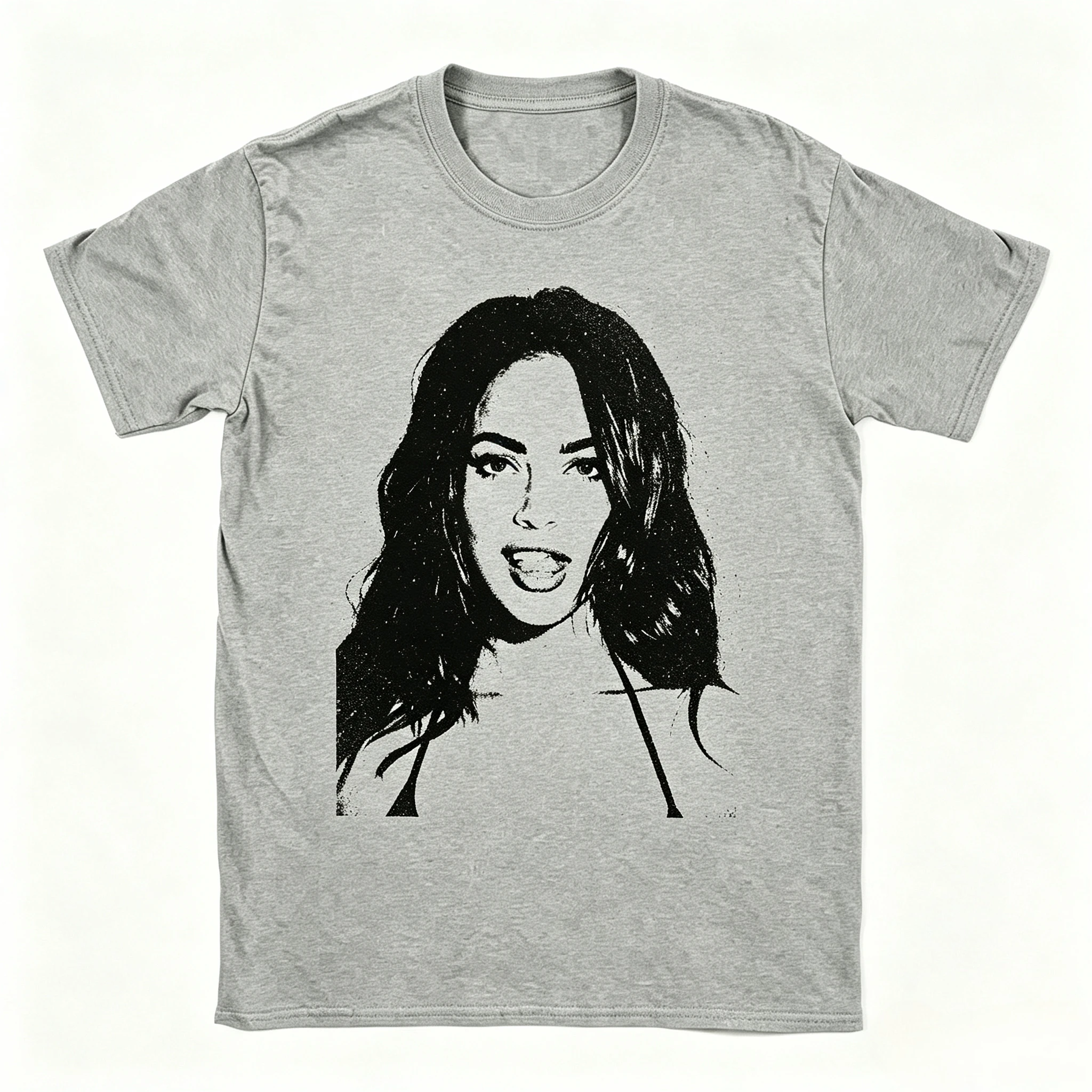 Men's T‑shirt Vintage Glamorous Long Haired Lady Portrait Graphic Print Soft Cotton Retro Pop Street Casual Tops Men Clothing