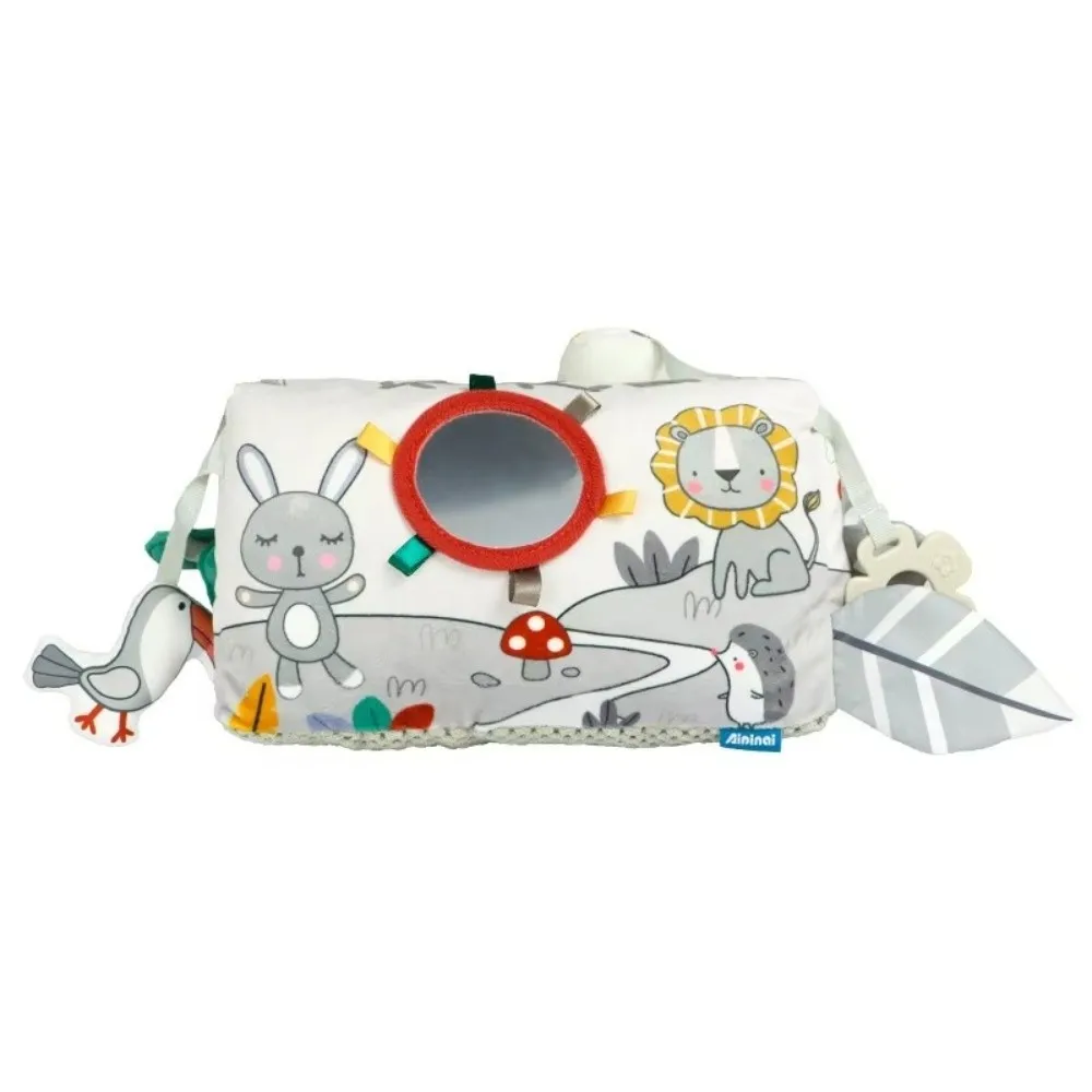 وسادة عالية التباين باللونين الأبيض والأسود بتصميم على الوجهين لعبة حسية على الوجهين وسادة تدريب على الرأس