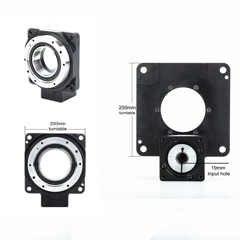 High Precision 1 Arcmin 360 Degree Turutable Hollow Rotating Platform Divider 80mm Servo Motor 10:1/18:1 Reducer Bevel Gearbox