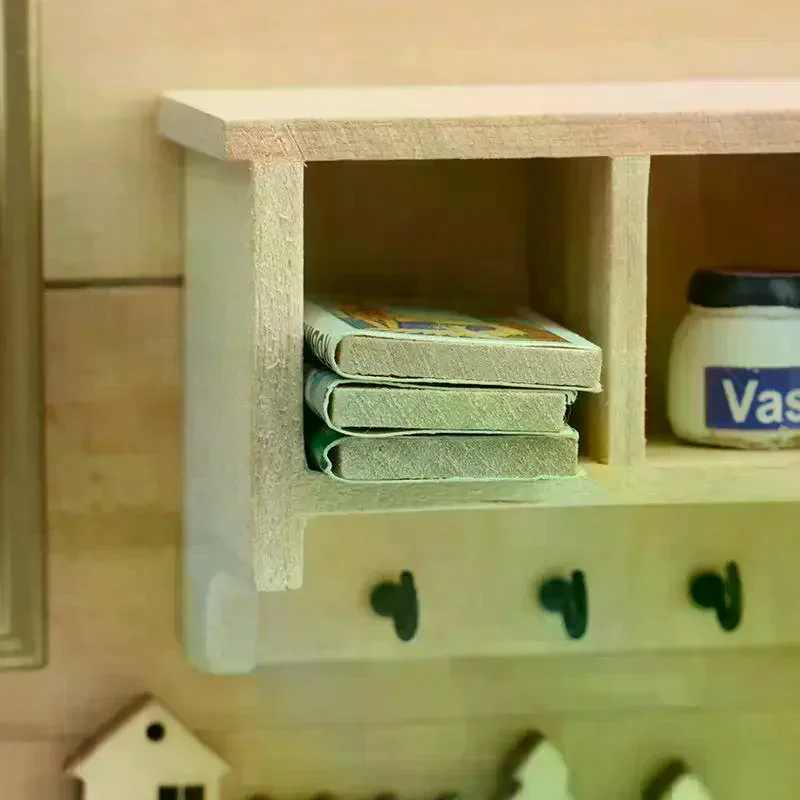 1/12 Domek dla lalek Symulacja Mini Półka Ścienna Wisząca Dekoracja Mebli do Domku dla Lalek Akcesoria do Domku dla Lalek
