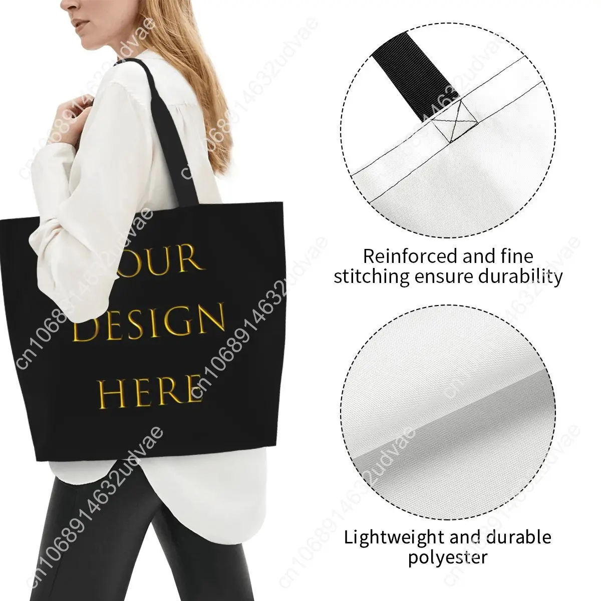 College Tote Bags for Women Large Capacity Handbags Custom Your Photo Logo Text Print Kawaii