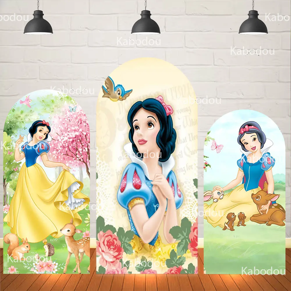 

Snow White Princess Backdrop Arch Cover Girl Birthday Party Decoration Baby Shower Photo Photography Background Prop