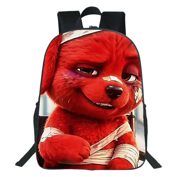 Internet celebrity big red dog clifford printed backpack cartoon red small dog large capacity elementary school backpack - view 6