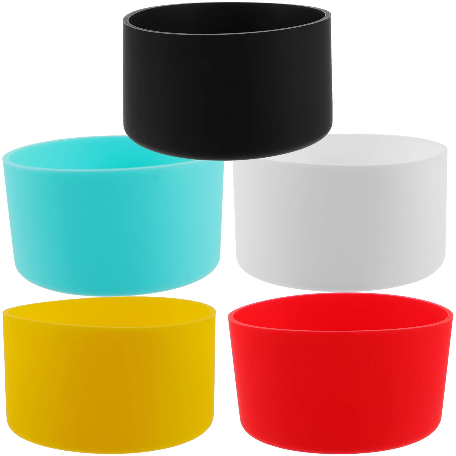 

5Pcs Silicone Bottle Boot Non-Slip Water Bottle Cover Heat Insulation Glass Cup Bottom Protector Home Supplies
