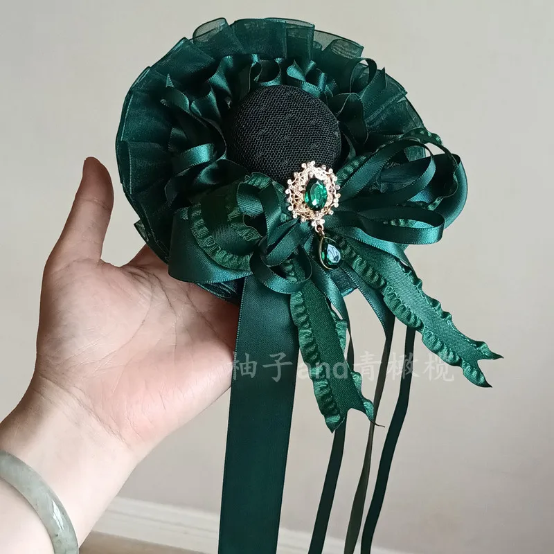 

Dark green lolita top hat flower ball cla hair accessories headgear bar mitzvah hat lolita small things, Sylvia