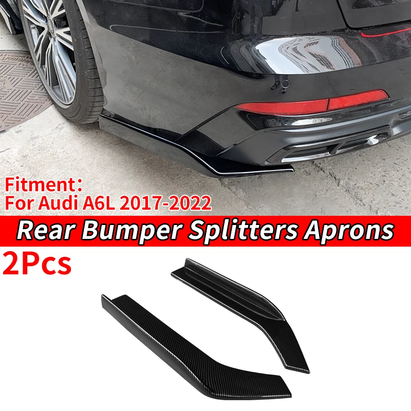 

Car Rear Bumper Splitters Aprons Trunk Lip Spoiler Canard Wing Diffuser Wrap Angle Protector ABS For Audi A6 2017 18 19 21 2022