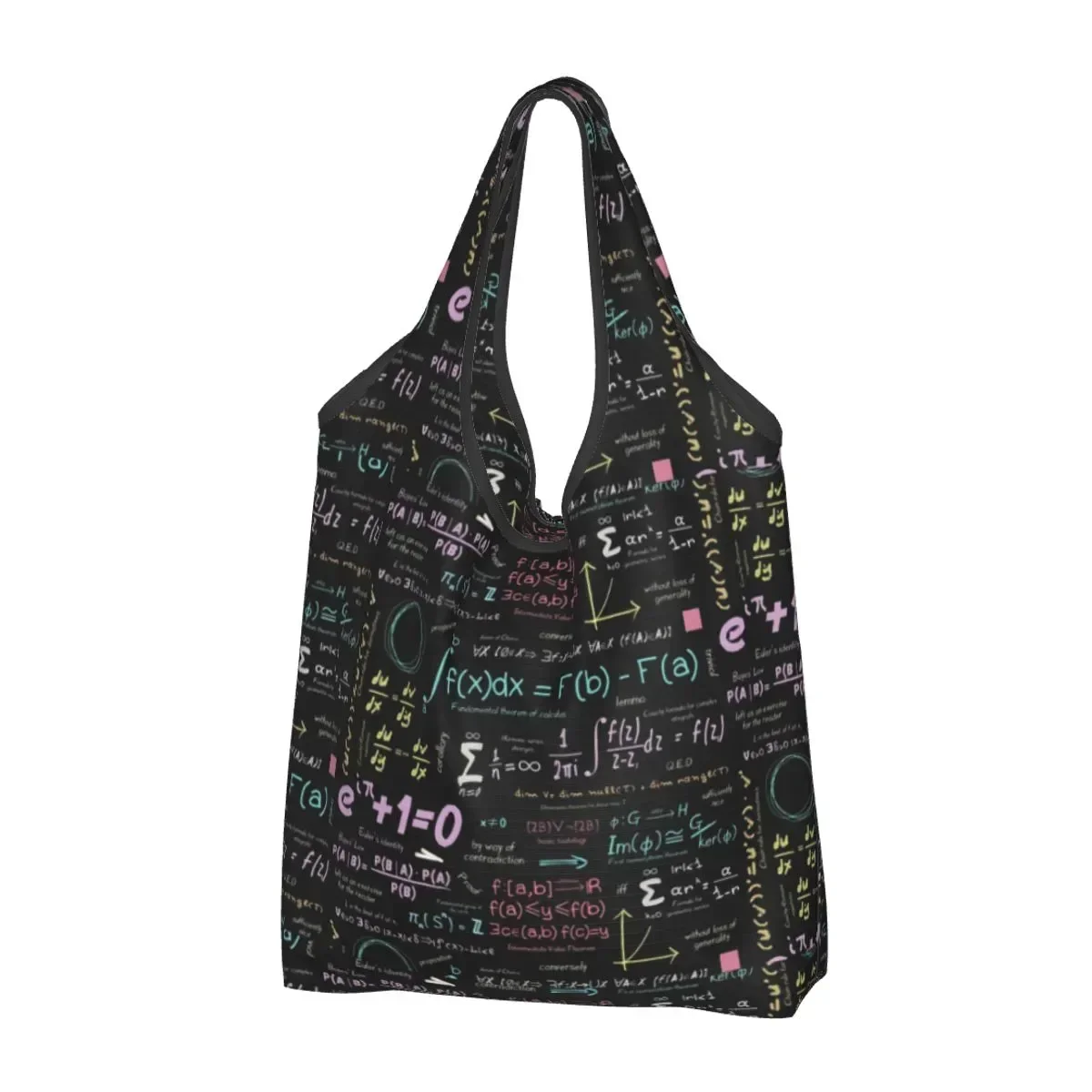 Funny Pure Math Nerd Shopping Tote Bags Portable Physics Science Grocery Shopper Shoulder Bag