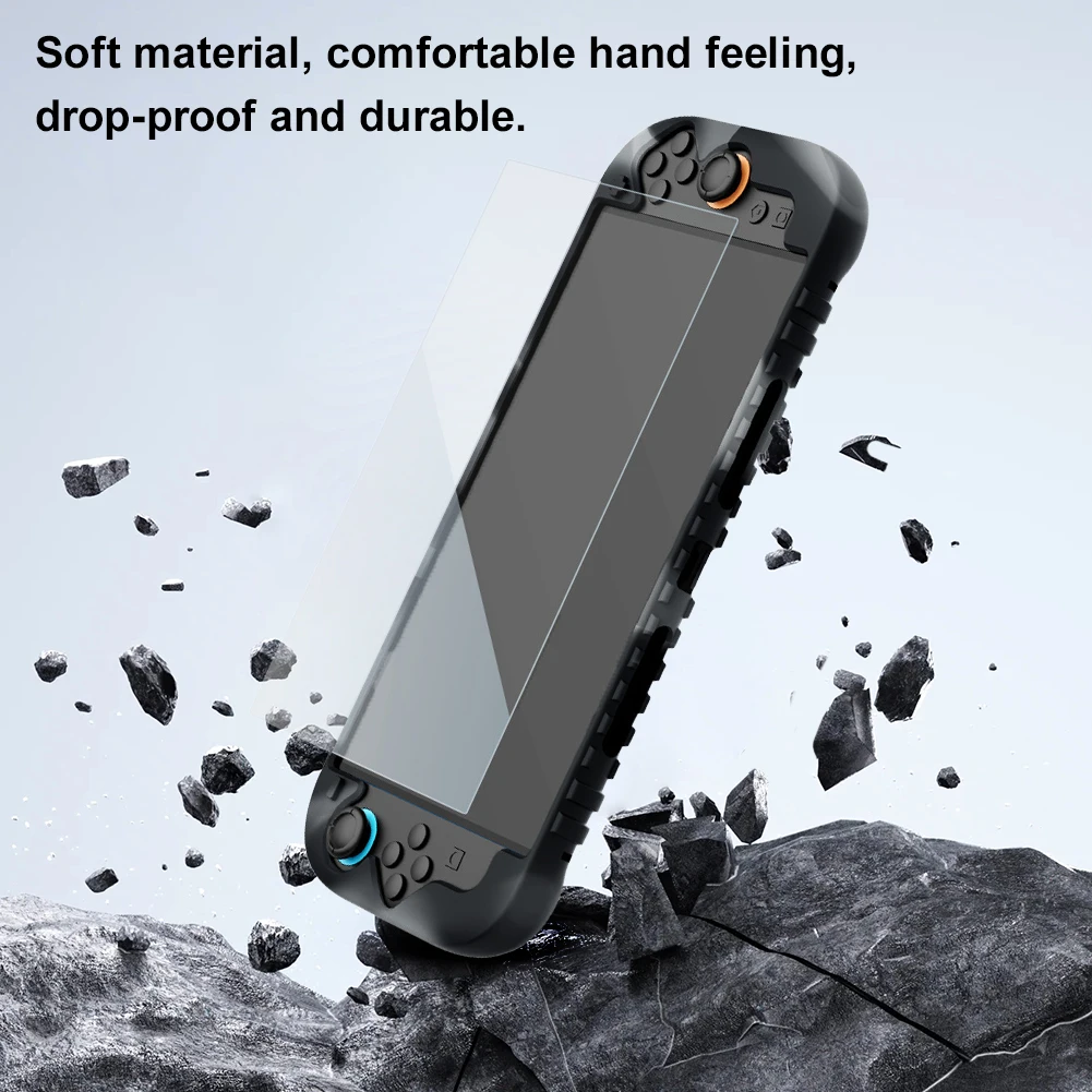 

Silicone Case Protective Skin Sleeve with Tempered Glass Screen Protector for for Switch 2 Game Console
