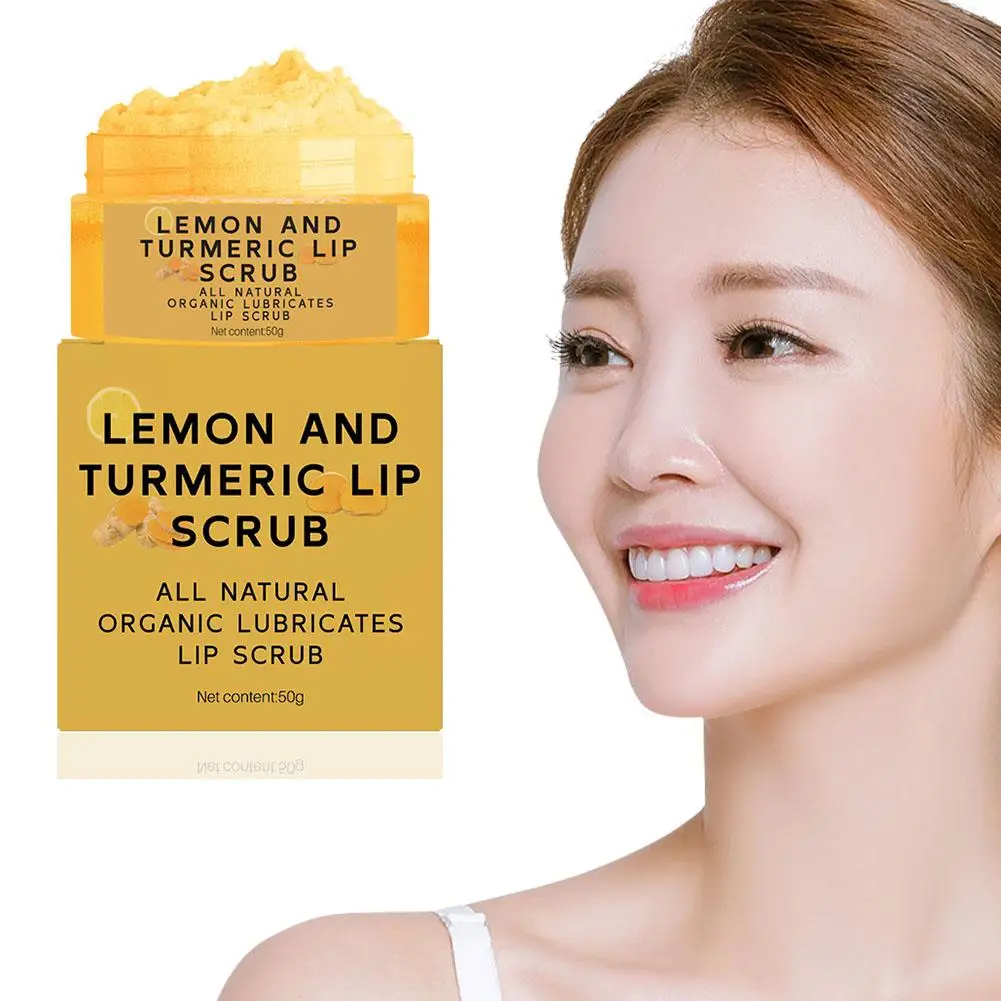 30g ขมิ้น Lip Scrub Lip Treatment Balm Exfoliating และเส้น Balm Lip & Cracked ป้องกันช่วยลดแห้ง Lip Lip Hydrating O2b0