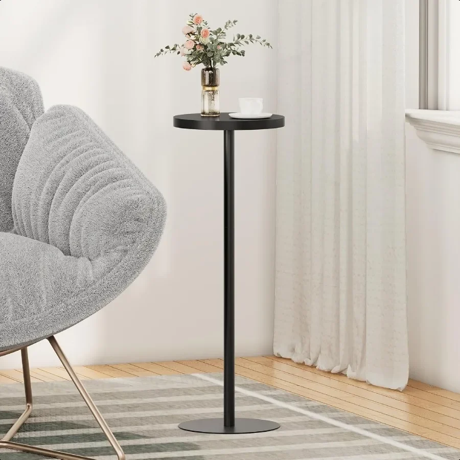 

Tall Round Side Table Small End Table Beside Table Drink Table Pedestal Side Table livingroom Black TB01BK065