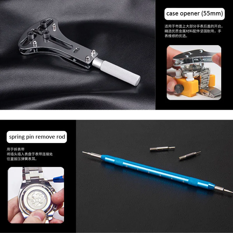 265Pcs/Set Watch Repair Tools Kit Set with Opener Remover Tweezers Holder Durable Clock Watch Repair Tool Kit