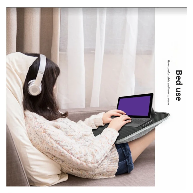 ABVA-Lap Desk With Cushioned Pillow For Laptops Portable Writing Tray For Office Work, For Home & Travel Use