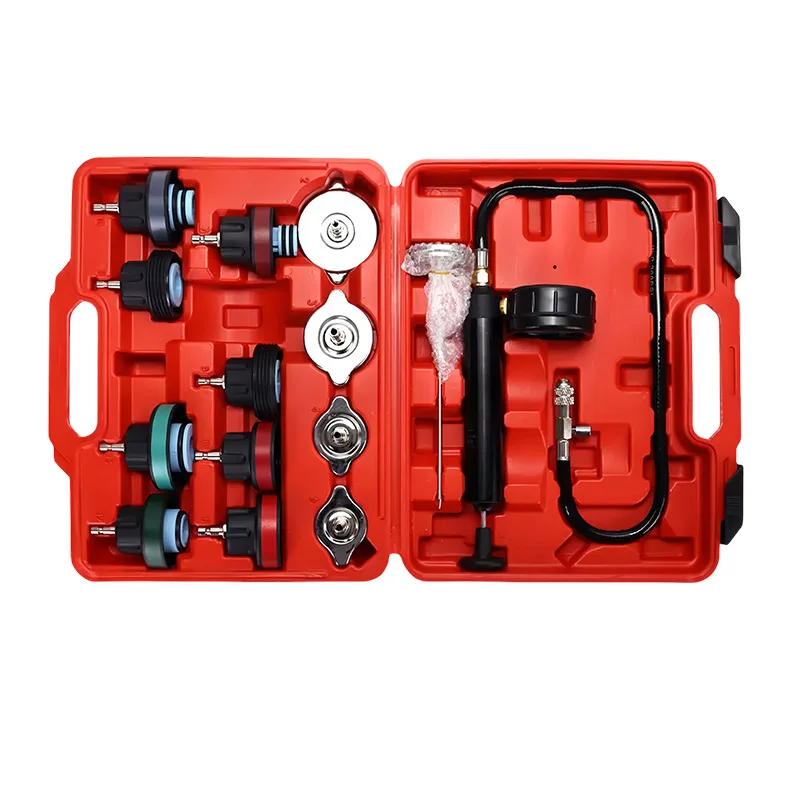 

Suitable for 14-piece set of plastic water tank leak detector, automobile cooling system tester, auto repair pressure gauge, pre