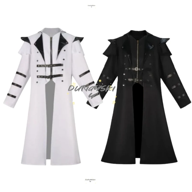 

Винтажный средневековый длинный тренчкот, готический двубортный пиджак, мужское пальто в стиле стимпанк, викторианский фрак для косплея