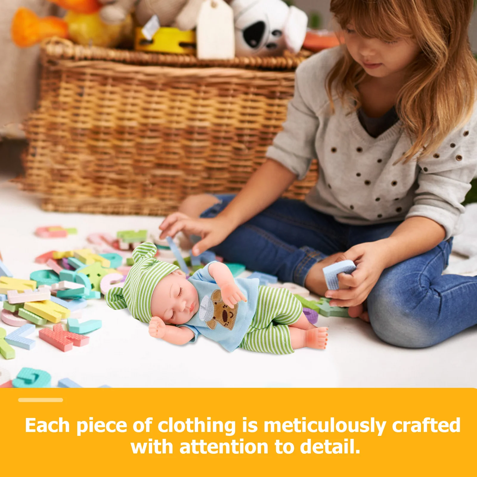 10 بوصة تولد من جديد ملابس الطفل مجموعة ملابس قطنية للحيوانات المحشوة وقت اللعب التظاهر اللعب واقعية الوليد دعوى الطفل #3