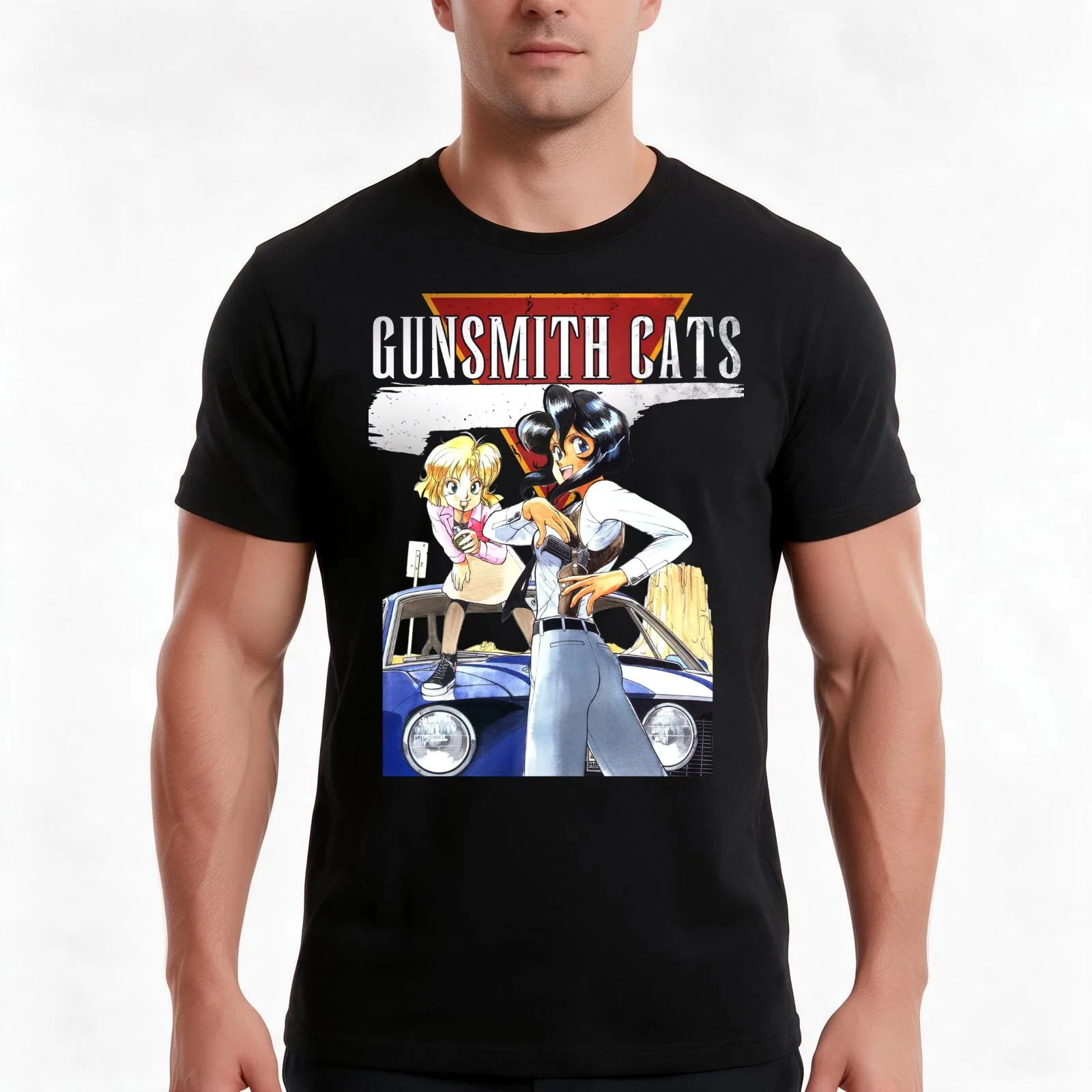 Vintage Gunsmith Cats T-Shirt Summer Casual Cotton Tee Oversized Streetwear Tops Vintage Graphic Print Unisex Men Women