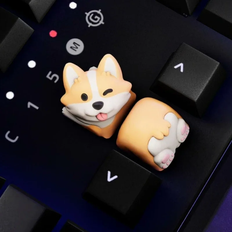 Imagem -03 - Keycaps Artesanais para Teclado Mecânico Mifuny Keycaps 3d Anime Keycaps Cute Corgi Key Caps Handmade Puppy Custom Keycaps Presentes de Decoração