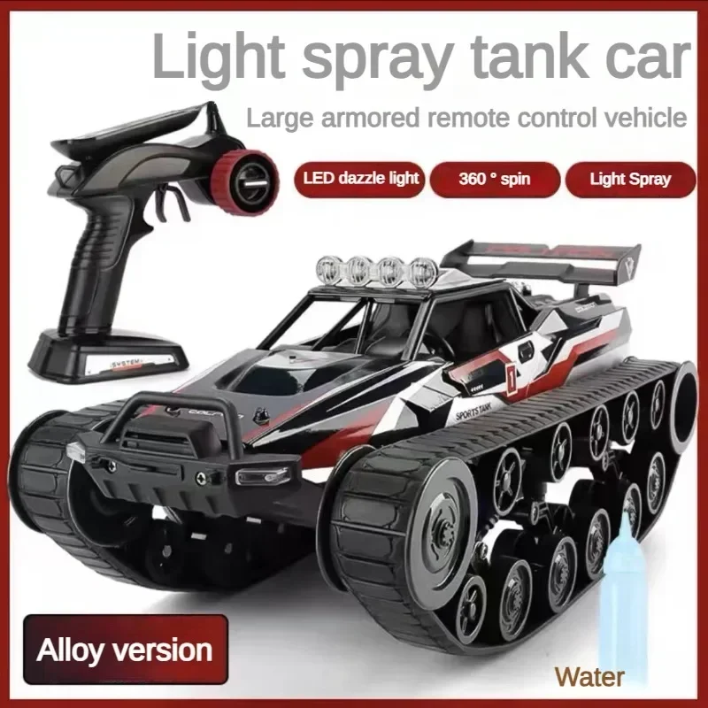 

RC Car 1/12 2.4G Tracked Spray Tank Car High Speed Drift Off-Road Car LED Light Armored Toy