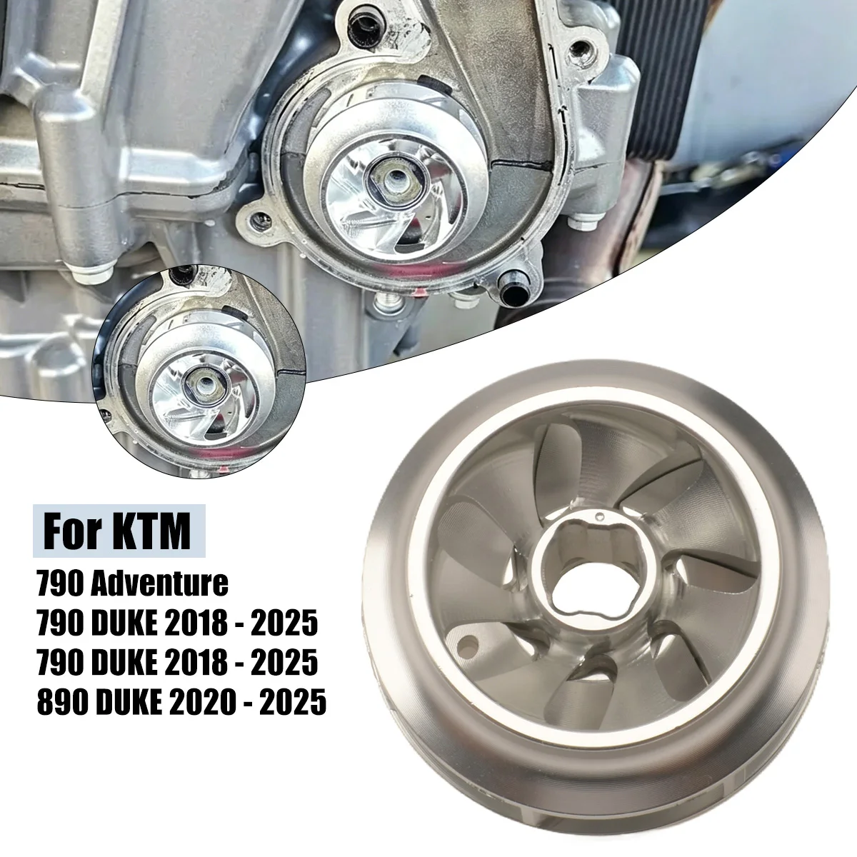 CNC Water Pump Impeller Turbine Split Original Size for KTM 890DUKE 790DUKE 890ADV 790ADV Motorcycle Cooling System Parts