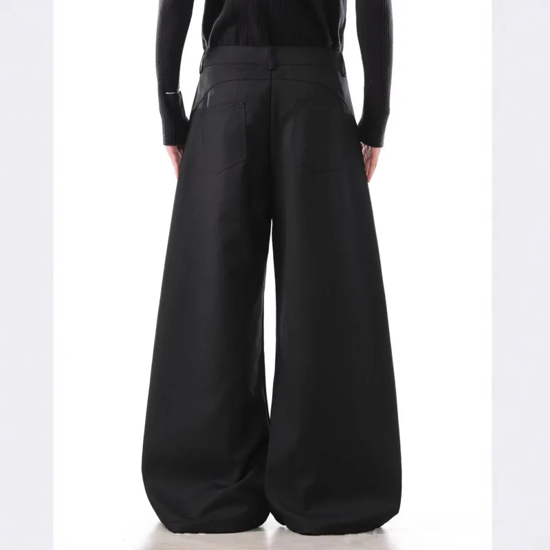 ANJY خريف جديد الموضة الأمريكية مطوي تصميم مخطط سراويل تقليدية Ins للجنسين الاتجاه الشارع الشهير فضفاض واسعة الساق تنوعا A15501