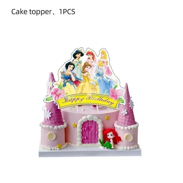 Prinses Verjaardagsfeestje Decor Meisjes Partij Ballonnen Servies Plaat Cake Topper Meisjes Verjaardag Photo Booth Baby Douche Decoratie