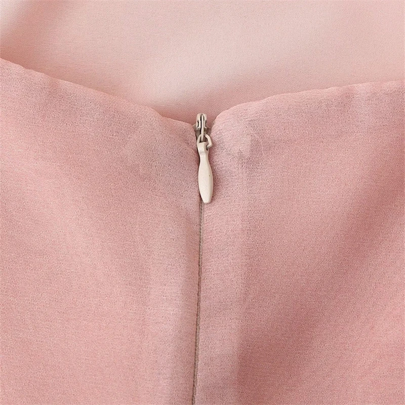 키안케티안 2025 신상 프랑스 스타일 우아한 스카프 칼라 타이다이 프린트 미디 드레스 섹시 백리스 슬림 새틴 A라인 스트랩 드레스