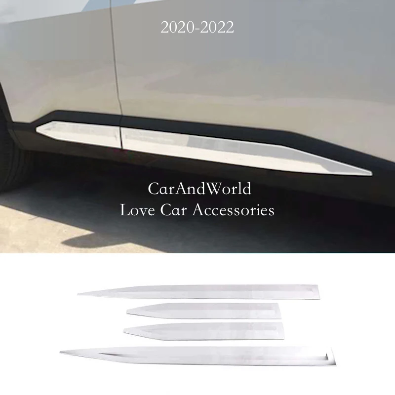 Stainless Side Skirt Door Body Strip Streamer Lid Molding Cover Trims Car Accessories For Chevrolet Captiva Baojun 530 Almaz